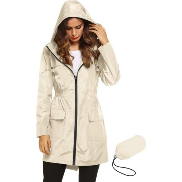 Jackets & Blazers - Women Waterproof Lightweight Rain Jacket Active Outdoor Hooded Raincoat